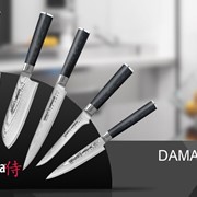 Набор из 6 кухонных стальных ножей Samura Mo-V и магнитный держатель на выбор фото