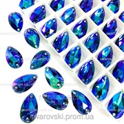 Пришивные капли (синтетическое стекло). Цвет Blue Zircon AB 11x18*1шт фотография