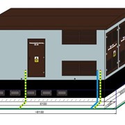 Подстанция комплектная трансформаторная в бетонном корпусе с внутренним коридором обслуживания фото