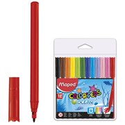 Фломастеры MAPED (Франция) “Color'peps Ocean“, 12 цветов, смываемые, вентилируемый колпачок, упаковка, фото