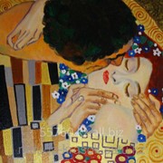 Картина стразами Г.Климт Поцелуй 40х40 см фотография