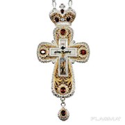 Крест для священнослужителя из ювелирного сплава в серебрении с позолотой 2.10.0256лф-2-1л фото