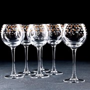 Набор бокалов для вина «Абстракция золото-серебро», 280 мл, 6 шт, в подарочной упаковке фотография