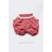 Шорты-панталоны для девочек с кружевом (коралл) фото