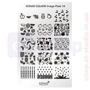 Мини пластина для стемпинга Konad Square Image Plate 18 фотография