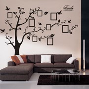 Виниловые наклейки на стену “Осеннее дерево с фоторамками“ фото