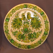 Тарелка, дерево, петриковская роспись