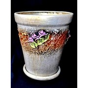 Горшок для цветов из керамики ручной работы “Тайвань малый розы“ фото
