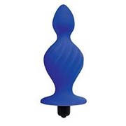 Синяя анальная вибровтулка конической формы - 10 см. фотография