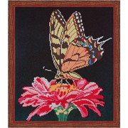 Схема для частичной вышивки бисером - "Бабочка на цветке"