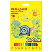 Карандаши "Каляка-Маляка" акварельные 18 цветов шестигранные деревянные, картонная упаковка
