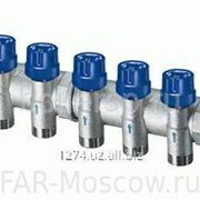 Коллектор терморегулирующий проходной модульный, ВР-НР 1 1/4“ с 5 отводами М24х19, хромированный, артикул FK 3913 C11405 фото