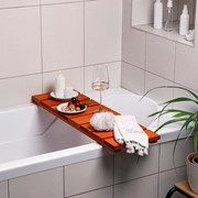 Столик на ванну деревянный "Натурал" накладной, светлый, 80×24×5 см