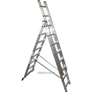 Трехсекционная алюминиевая лестница фото