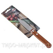 Нож кухонный металлический №1 для овощей 3“ деревянная ручка, на блистере фотография