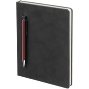 Ежедневник Magnet с ручкой, черный с коричневым фотография