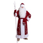 Костюм Деда Мороза бархат с орнаментом красный фотография