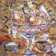 Золотая картина "Натюрморт с грушами"
