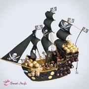 Букет из конфет “Пиратский корабль“ фото