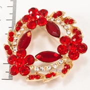 Брошь “Веночек из цветных камней“, (6 см) 222121(5) фото