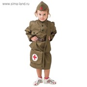 Костюм военного “Санитарка“ для девочки, 5-7 лет рост 122-134 см фотография