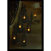 Световая картина “Романтика“ (свечи в бутылках) фотография