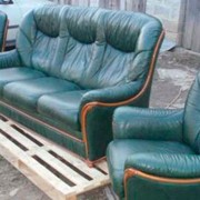 Комплект кожаный диван, кресла 3+1+1