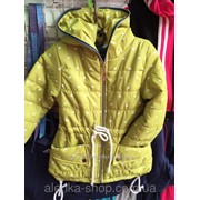 Куртка ветровка на 7-12 лет оливковая сердечко, код товара 250414753 фотография