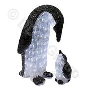 Декорация светодиод Пингвин с детенышем 52cм-120L LED фотография