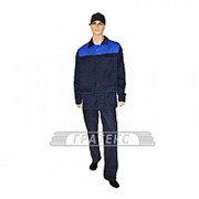 Костюм Производственник, куртка с п/к, тк.саржа, синий с васильковым, размеры 64-70 фото