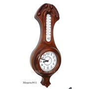Часы в деревянном корпусе с термометром модель №11