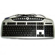 Клавиатура KeyBoard PS/2, TP-358C, Multimedia (серебристо-чёрная) rus/lat 124 key фото