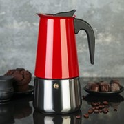 Кофеварка гейзерная «Итальяно», на 9 чашек, цвет красный фото