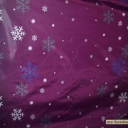 Ткань плащевка снежинка фиолетовая