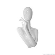 Бюст женский, стилизованный, укороченый, левая рука поднята к лицу, цвет белый глянец. MD-Head RETRO 01F-01G фото