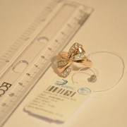 Кольцо серебряное позолоченное с фианитами Арт К3Ф/086 фото