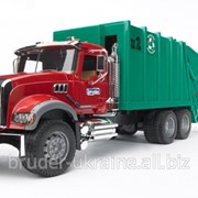 Автомобиль грузовой Mack мусоровоз - зеленый (02812 фото
