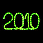 Световое панно. Вывеска “2010“ средняя, зеленая, 40*76 см, с контроллером фотография