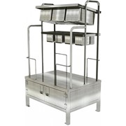 Стойка хранения и раздачи столовых приборов, подносов и хлеба судовая СРСспх-200-200-3
