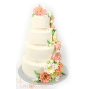 Свадебный торт Водопад цветов №126 фотография