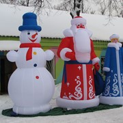 Надувные Дед Мороз, Снегурочка и Снеговик. фото