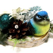 Композиция “Синяя птичка на срубе“ БФ20014 фото