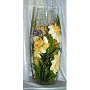 Художественная ваза на прозрачном стекле КУПАВА фото