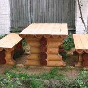Столы садовые деревянные, сруб фото
