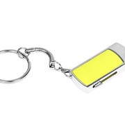Флешка прямоугольной формы, выдвижной механизм с мини чипом, 8 Гб, желтый/серебристый фото