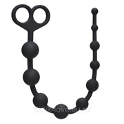 Чёрная анальная цепочка Orgasm Beads - 33,5 см. фото