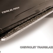 Пороги d57 с листом (чёрный “квинтет“) из нержавеющей стали Chevrolet Trailblazer (2012) CHTB12-018 фото
