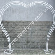 Сердце, арка свадебная с бортиком разборная (33377), h-240см, l-275см, b-25см, каркас металлический