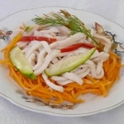 Салат из кальмаров с морковью по-корейски фото