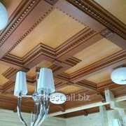 Кессонные потолки из дерева с применением шпонированного мдф 4 фотография